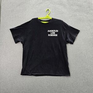 A**holes Live Forever Men Shirt XL Black Graphic Text Short Sleeve Logo